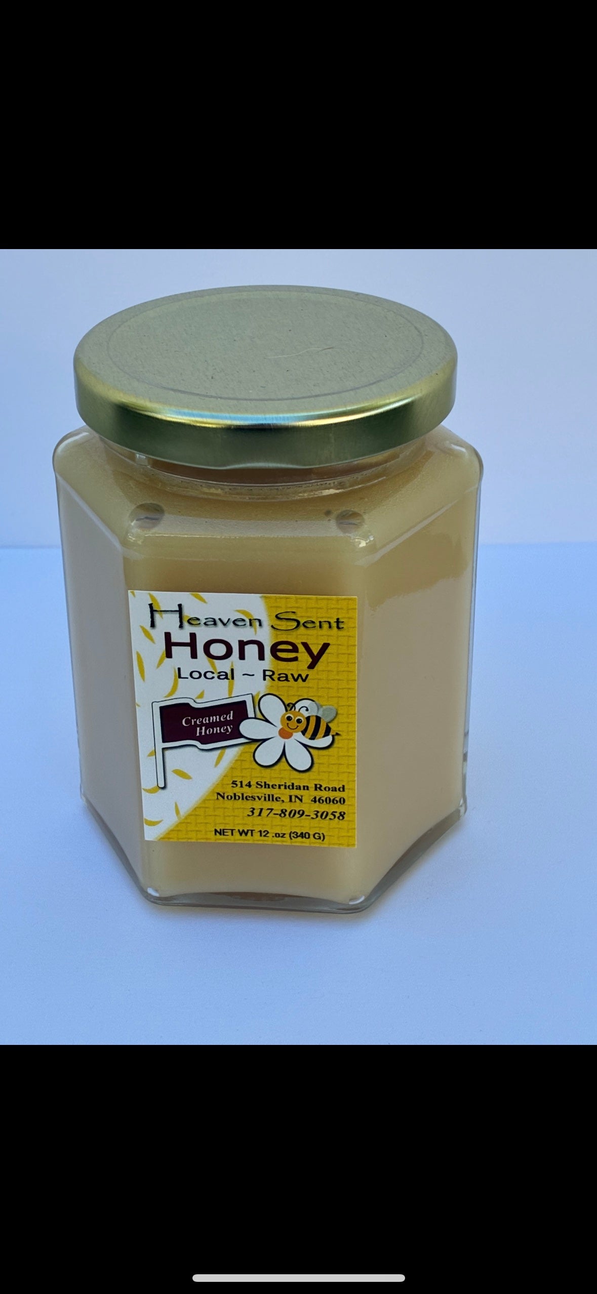 Creamed Raw Local Honey – 12 oz Jar