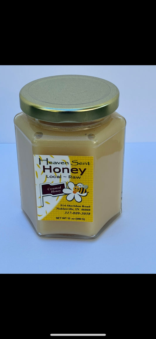 Creamed Raw Local Honey – 12 oz Jar